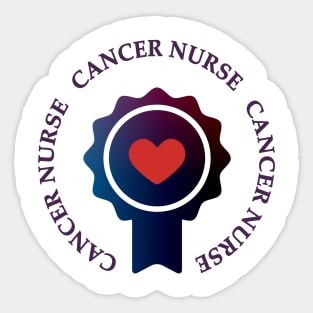 Cancer Nurse Heart Badge T Shirt Sticker